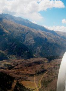 Cusco Peru from a plane