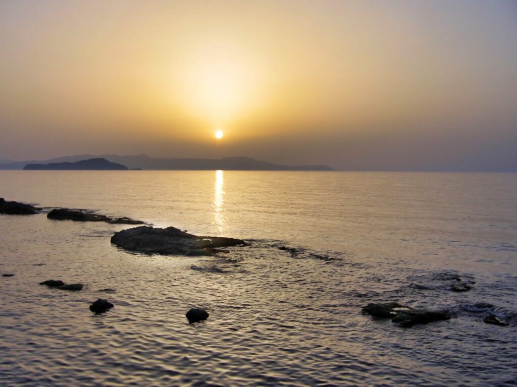 sunset in crete