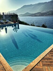 Our hotel pool overlooking Kekova Turkey