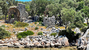 Ruins of ancient church on Kekova Turkey
